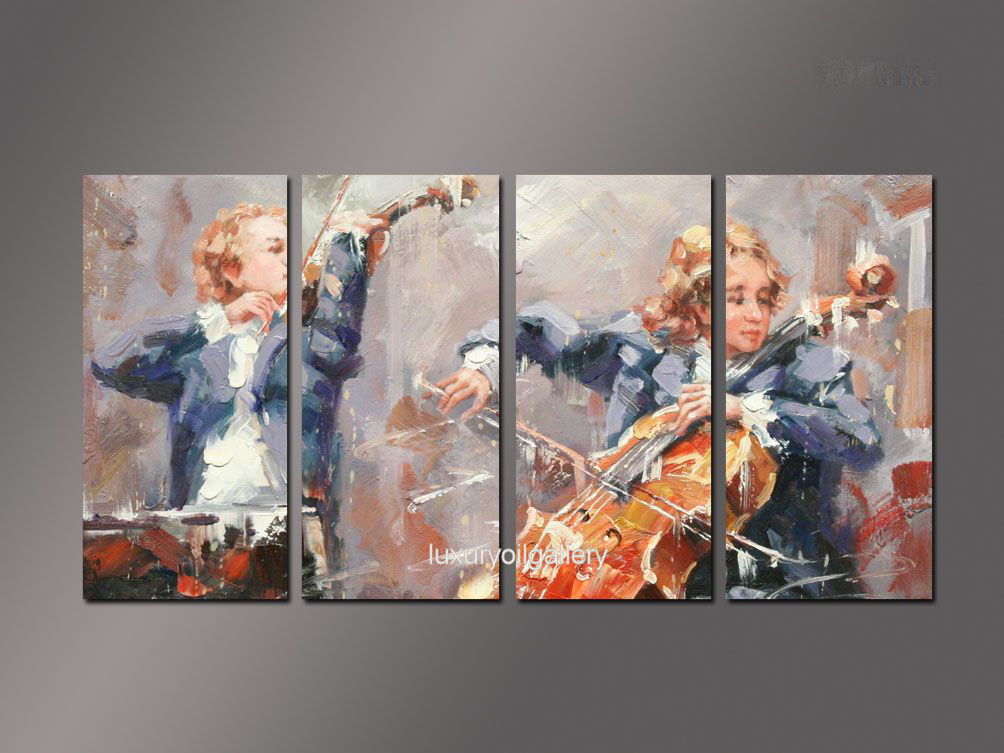 ציור ארבעה חלקים של נגנים